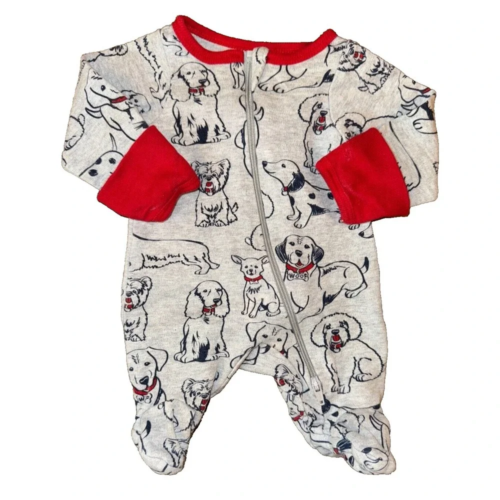 Preemie Baby Boy Sleeper Outfit Romper Zipper Cotton Reborn Doll Animal‎ Dogs